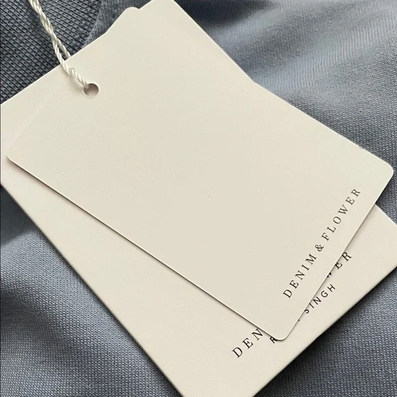 Denim & Flower Light Blue Crewneck Sweatshirt Short Sleeve - Picture 10 of 10